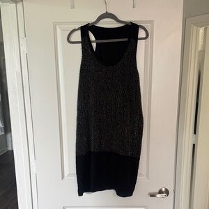 Sleeveless Black Metallic embroidered dress